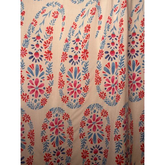 Talbots Petite White Paisley Floral Print Smocked Blouse Top XLP Scandinavian - Picture 6 of 7